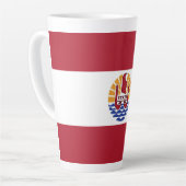Franse vlag van Polynesië Latte Mok (Linkerhoek)