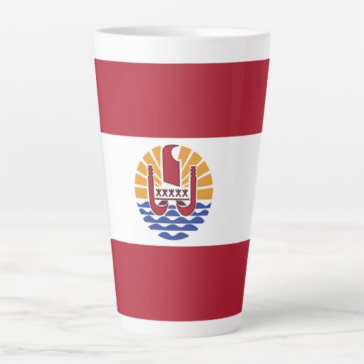 Franse vlag van Polynesië Latte Mok (Voorkant)