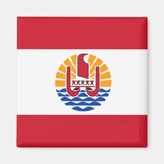 Franse vlag van Polynesië Magneet (Voorkant)