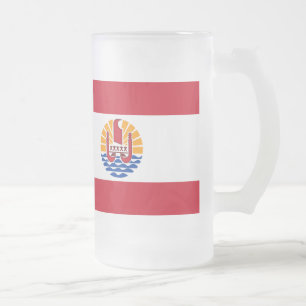Franse vlag van Polynesië Matglas Bierpul