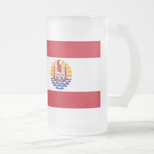 Franse vlag van Polynesië Matglas Bierpul (Rechts)
