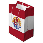 Franse vlag van Polynesië Medium Cadeauzakje (Voorkant Gekanteld)
