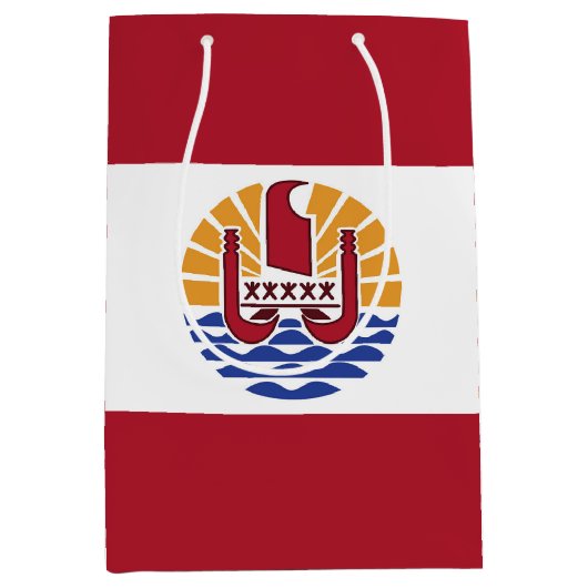 Franse vlag van Polynesië Medium Cadeauzakje (Voorkant)