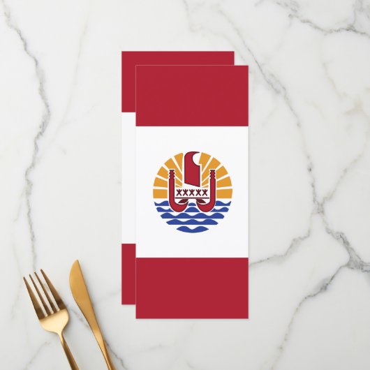 Franse vlag van Polynesië Menu (Voorkant / Achterkant in situ)