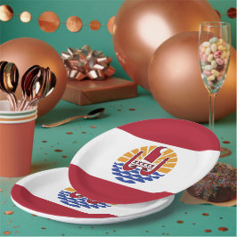 Franse vlag van Polynesië Papieren Bordje