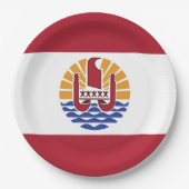 Franse vlag van Polynesië Papieren Bordje (Voorkant)