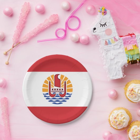 Franse vlag van Polynesië Papieren Bordje (Feest)