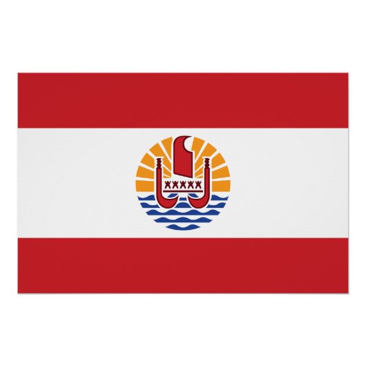 Franse vlag van Polynesië Perfect Poster (Voorkant)