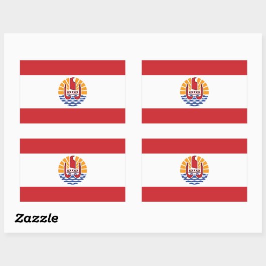 Franse vlag van Polynesië Rechthoekige Sticker (Vel)