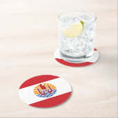 Franse vlag van Polynesië Ronde Kartonnen Onderzetter (Insitu)