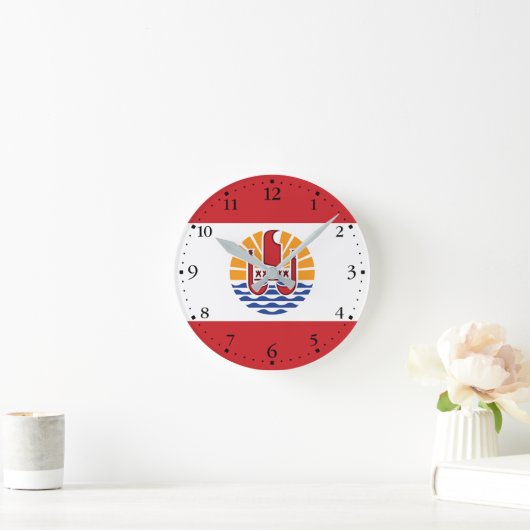 Franse vlag van Polynesië Ronde Klok (Huis)