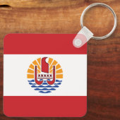 Franse vlag van Polynesië Sleutelhanger (Achterkant)