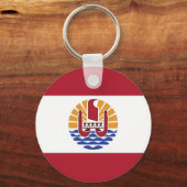 Franse vlag van Polynesië Sleutelhanger (Voorkant)