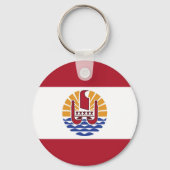 Franse vlag van Polynesië Sleutelhanger (Achterkant)