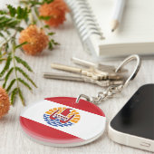 Franse vlag van Polynesië Sleutelhanger (Voorkant Rechts)