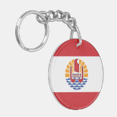 Franse vlag van Polynesië Sleutelhanger (Voorkant Links)