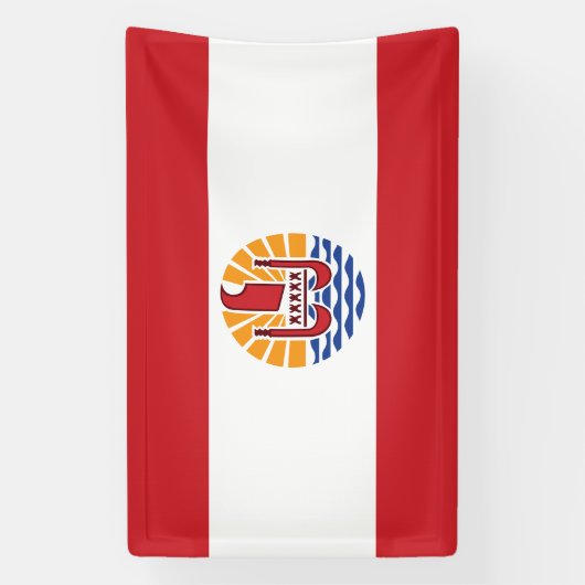 Franse vlag van Polynesië Spandoek (Verticaal)