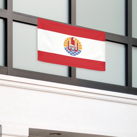 Franse vlag van Polynesië Spandoek (Buitenkant Gebouw)