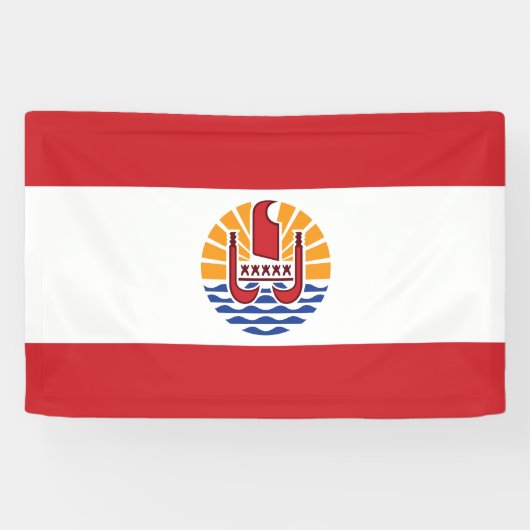 Franse vlag van Polynesië Spandoek (Horizontaal)