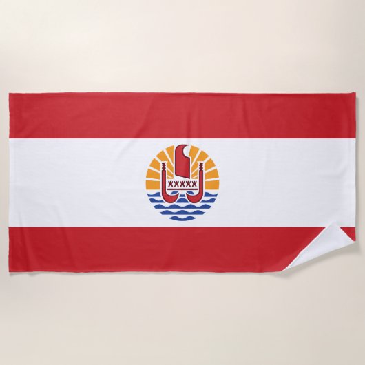 Franse vlag van Polynesië Strandlaken (Voorkant)