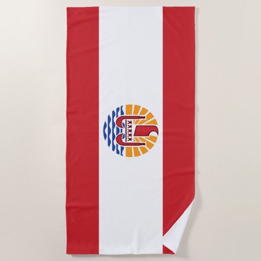 Franse vlag van Polynesië Strandlaken (Voorkant)