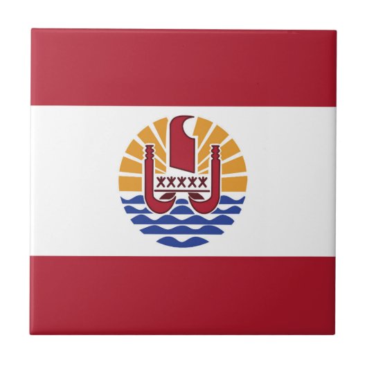 Franse vlag van Polynesië Tegeltje (Voorkant)