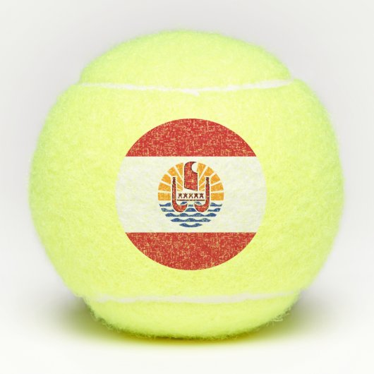 Franse vlag van Polynesië Tennisballen (Voorkant)