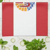Franse vlag van Polynesië Theedoek (Gevouwen)