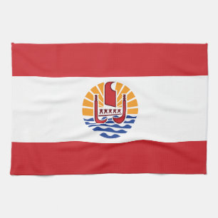 Franse vlag van Polynesië Theedoek