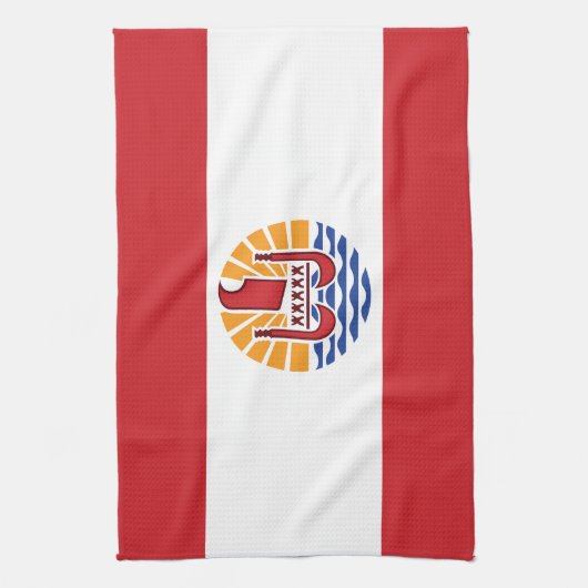 Franse vlag van Polynesië Theedoek (Verticaal)