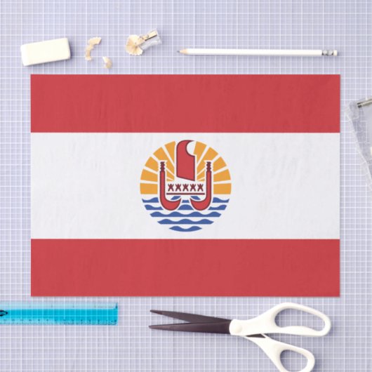 Franse vlag van Polynesië Tissuepapier (Craft)