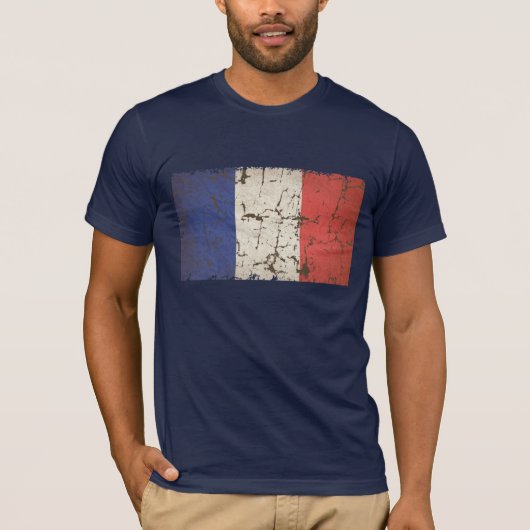 Franse vlag versteld t-shirt (Voorkant)