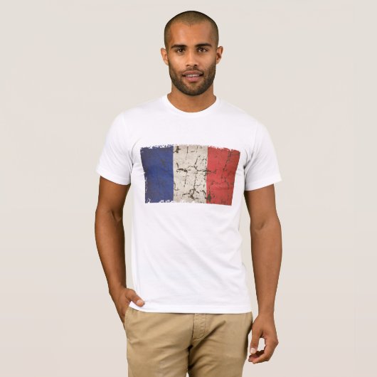 Franse vlag versteld t-shirt (Voorkant volledig)