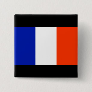 franse vlag vierkante button 5,1 cm