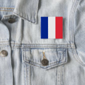 Franse vlag vierkante button 5,1 cm (In situ)