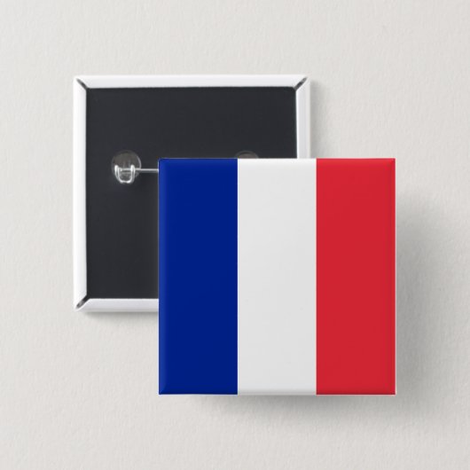 Franse vlag vierkante button 5,1 cm (Voorkant /achterkant)