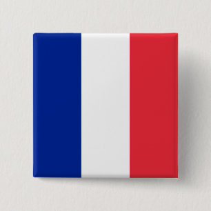 Franse vlag vierkante button 5,1 cm