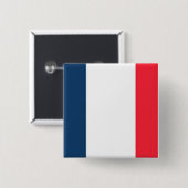 Franse vlag vierkante button 5,1 cm (Voorkant /achterkant)