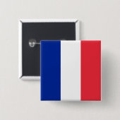 Franse Vlag Vierkante Button 5,1 Cm (Voorkant /achterkant)
