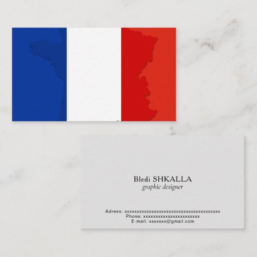 Franse vlag visitekaartje (Voorkant / Achterkant)