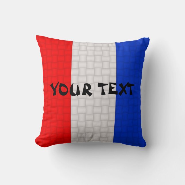 Franse vlag: Voeg tekst toe Kussen (Voorkant)