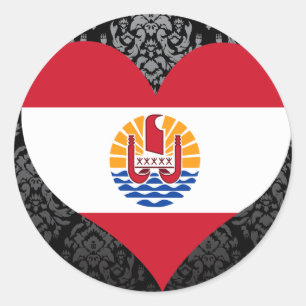 Franse vlag voor polynesie kopen ronde sticker