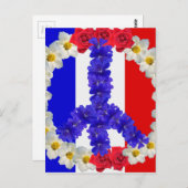 franse vlag - vredesvlag briefkaart (Voorkant / Achterkant)