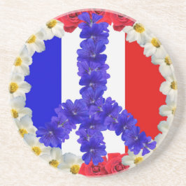 franse vlag - vredesvlag zandsteen onderzetter