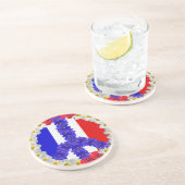 franse vlag - vredesvlag zandsteen onderzetter (Zijkant)