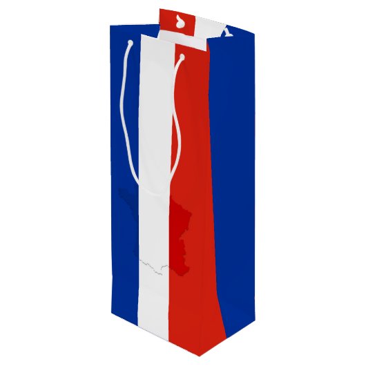 Franse vlag wijn cadeautas (Achterkant Gekanteld)
