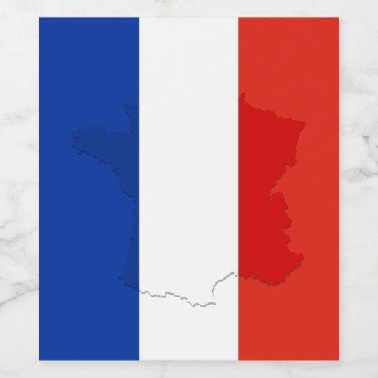 Franse vlag wijn etiket (Enkel label)