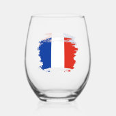 Franse vlag wijnglas zonder voet (Voorkant)
