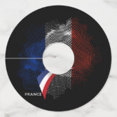 Franse vlag wijnglaslabel (Achterkant)