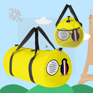Franse vlag Wilde dieren Pinguïn gepersonaliseerd Plunjezak